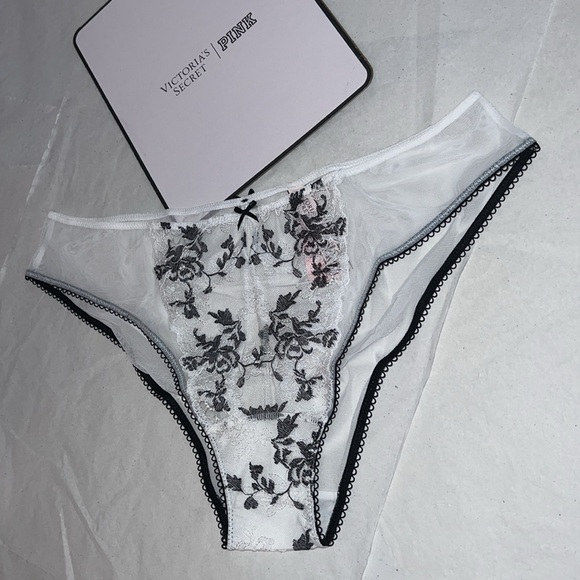 Victoria's Secret Embroidered Lace Keyhole Cheekini Panty XL - Picture 2 of 7
